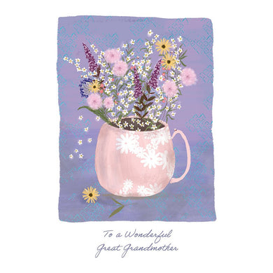 Flower Mug Birthday Card Great Grandmother