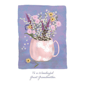 Flower Mug Birthday Card Great Grandmother