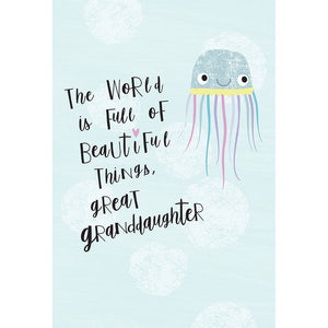 Jellyfish Birthday Card Great Granddaughter