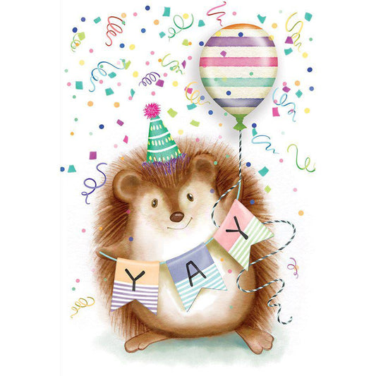 Pictura hedgehog birthday card featuring a cute illustrated hedgehog design on a cheerful greeting card for special occasions.