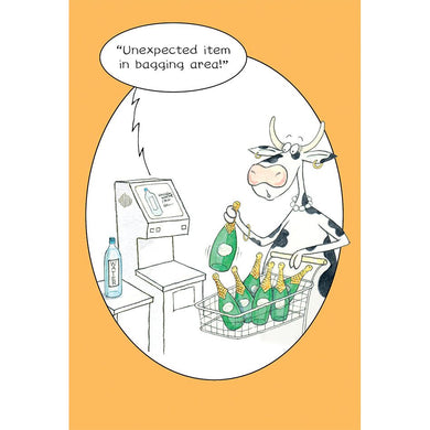 Wine Cow Funny Birthday Card