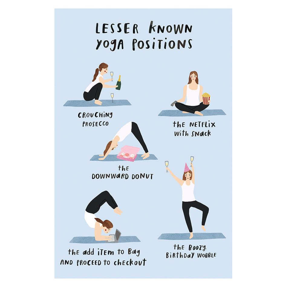 Yoga Positions Funny Birthday Card
