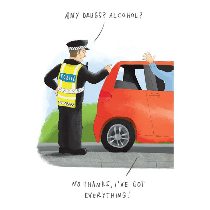Police Stop Funny Birthday Card