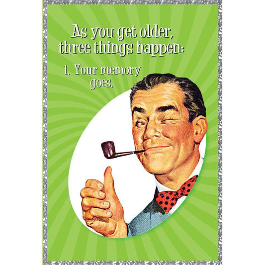 Pictura Memory Goes Funny birthday card with humorous design, suitable for everyday occasions, featuring playful graphics and cheerful colors.