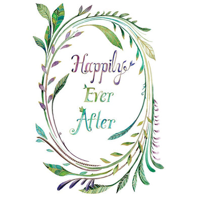 Green Happily Ever After Wedding Card