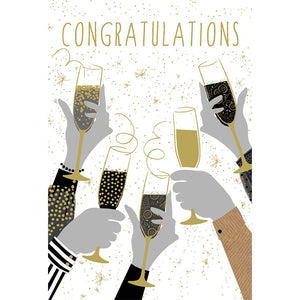 Champagne Glasses Congratulations Card Sara Miller