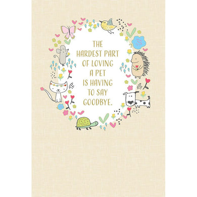 Tiny Pets Sympathy Card Loss of Pet