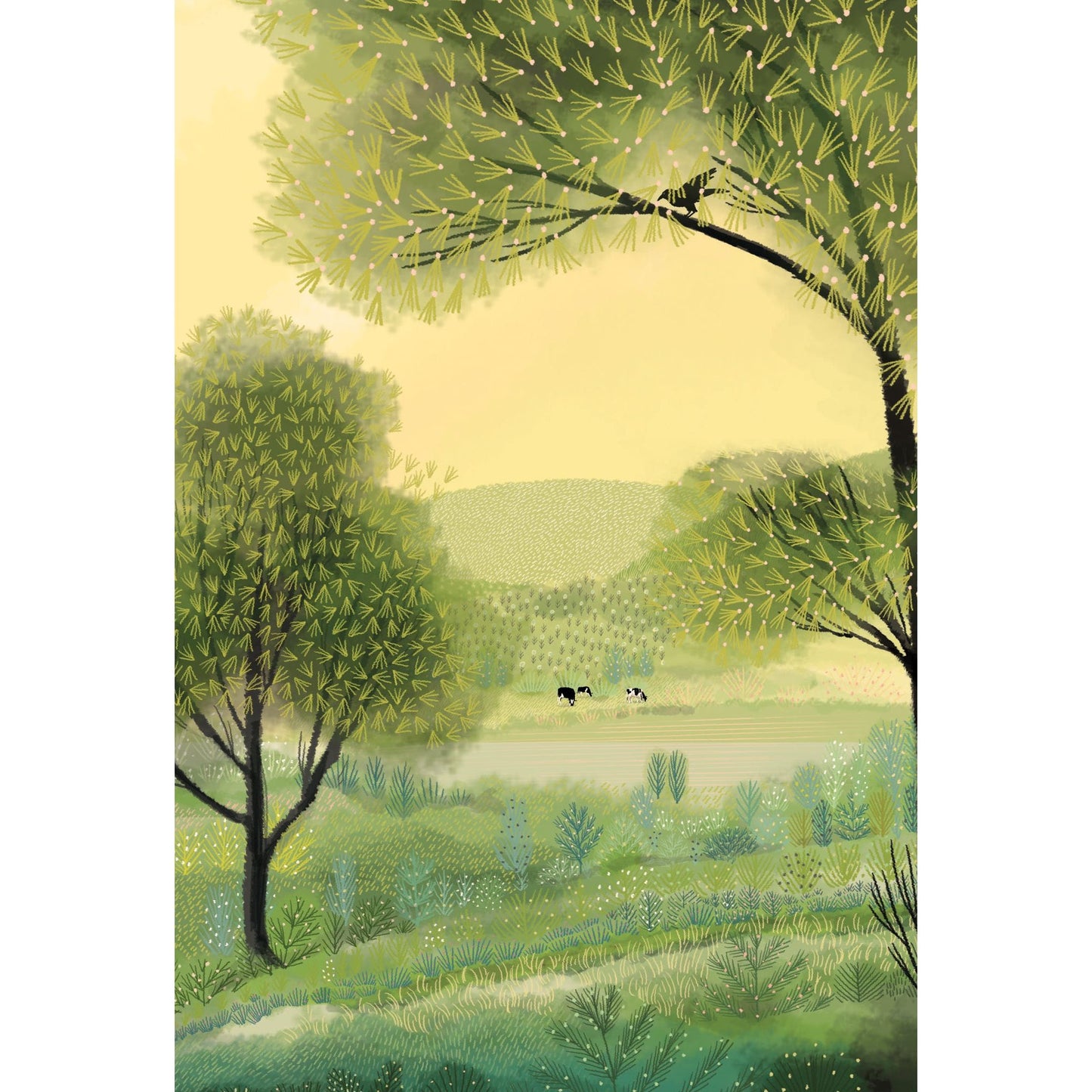 Green Pasture Birthday Card