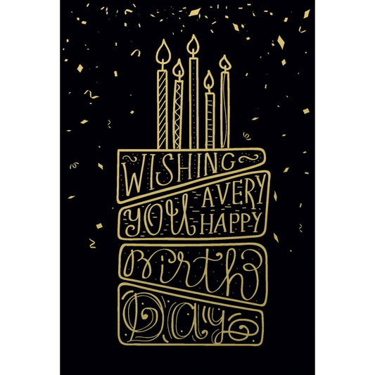 Golden Cake birthday card from Pictura, featuring a festive cake illustration on an everyday greeting card.