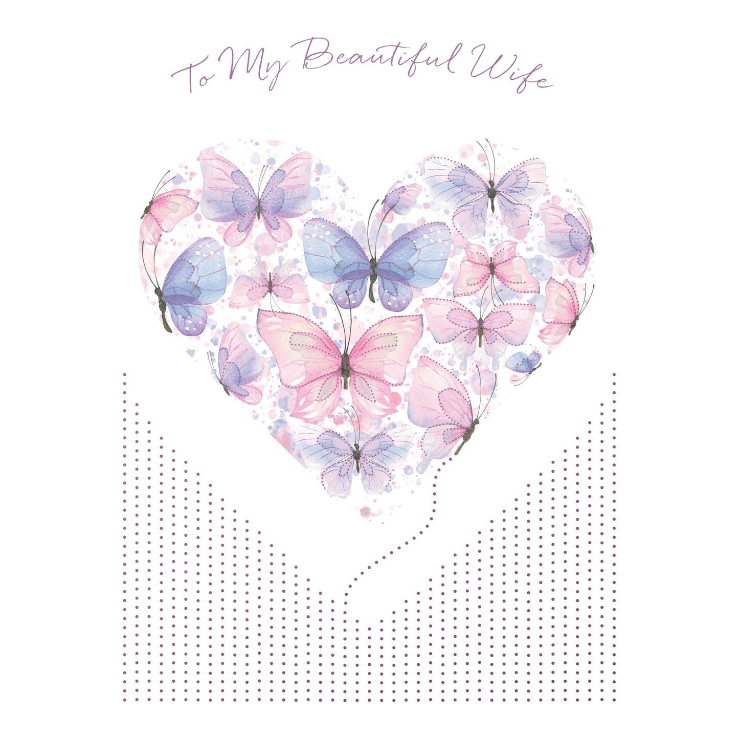 Butterfly Heart Birthday Card Wife