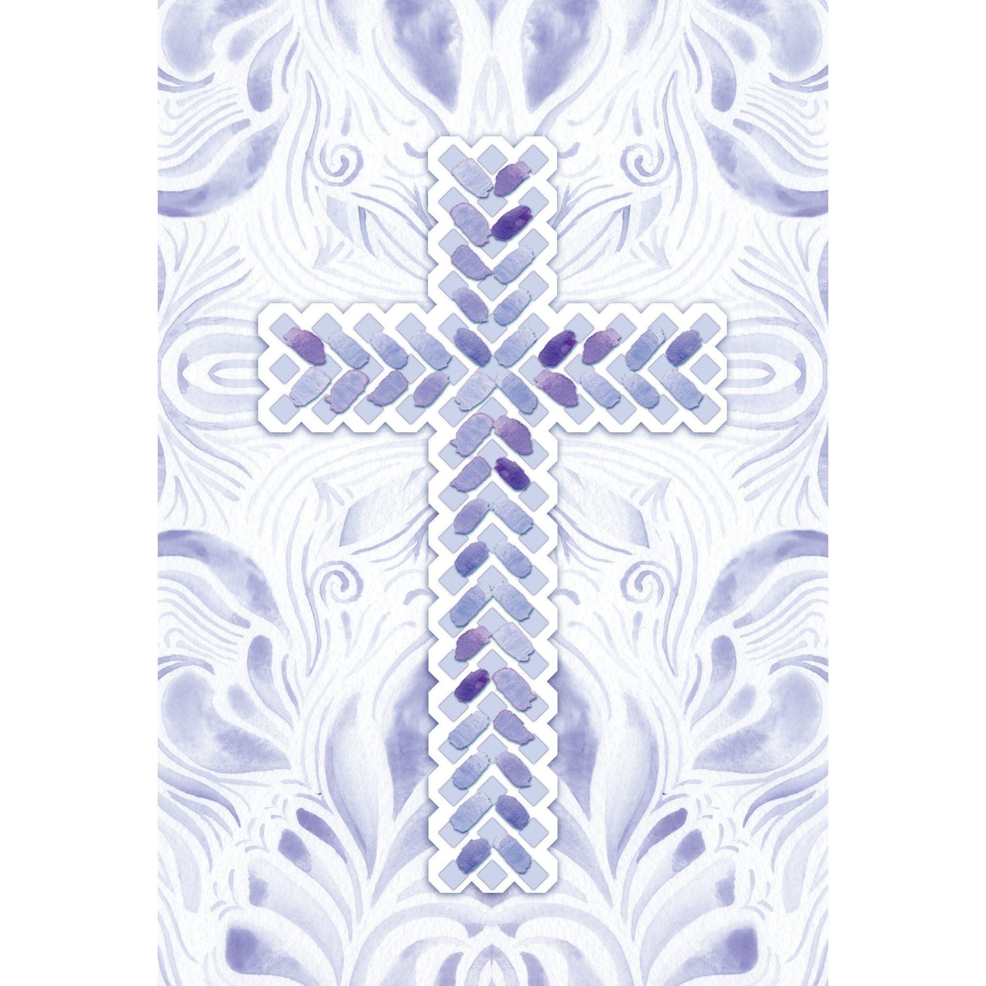 Patterned Cross Communion Card