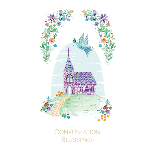 Pictura Spring Church Confirmation money holder card with floral design and space for personal message, suitable for religious gift.