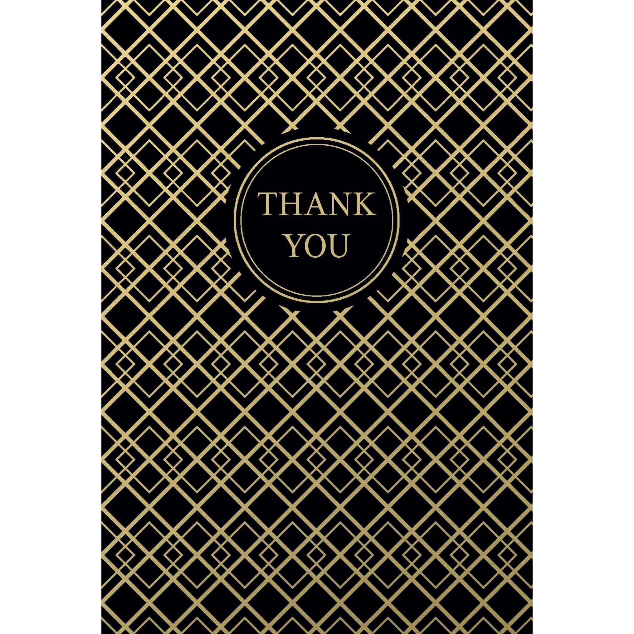 Black & Gold Thank You Card
