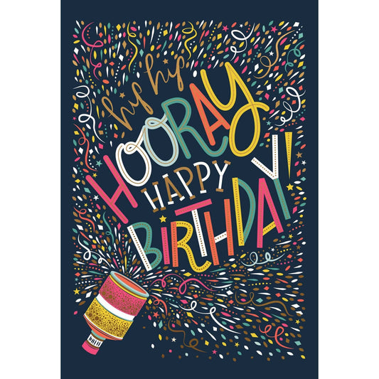 Pictura Confetti Popper Birthday Card from Everyday Cards collection, featuring colorful confetti illustrations.