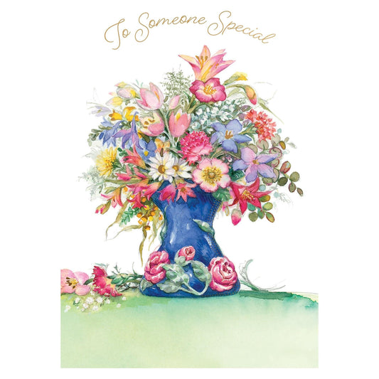 Colorful bursting bouquet birthday card by Pictura featuring vibrant floral illustrations on a cheerful greeting card.