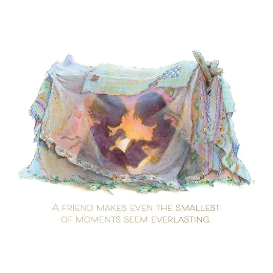 Pictura Blanket Fort Birthday Card by Lisi Martin featuring a playful illustrated fort scene on a colorful background.