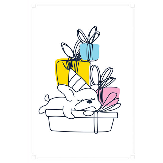 Cute Sleepy Puppy birthday card from Pictura's Everyday Cards collection featuring a adorable puppy illustration.