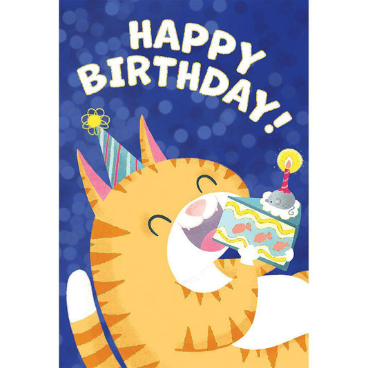 Colorful birthday kitty card from Pictura's everyday card collection featuring a cute feline design on a cheerful greeting card.