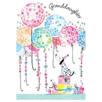 Dalmatian Balloons Birthday Card Granddaughter