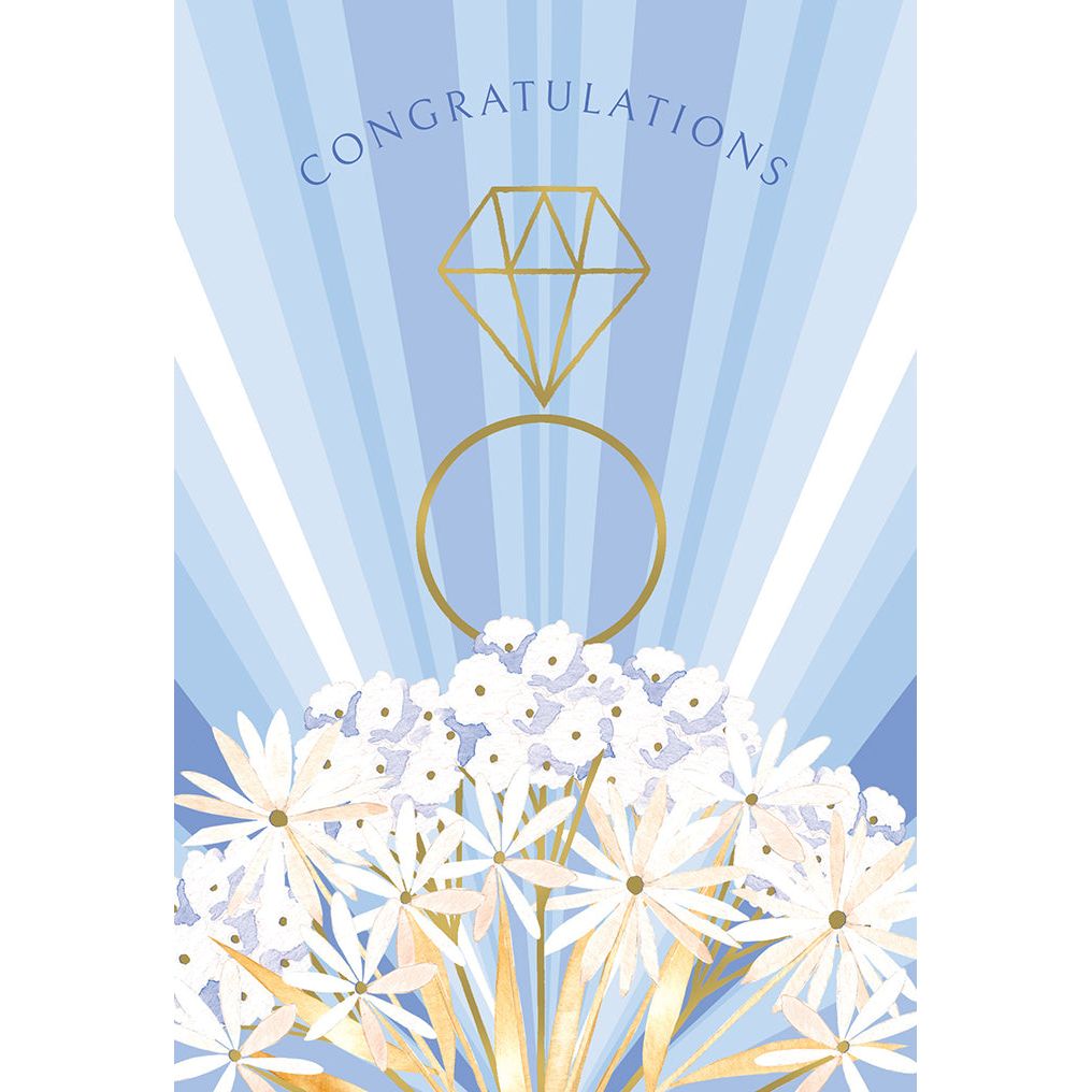 Floral Ring Engagement Card