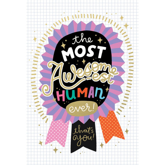 Pictura Awesome-est Human birthday card featuring colorful, playful design for celebrating someone's special day.