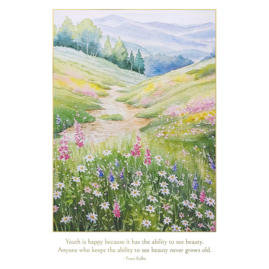 Pictura floral path birthday card with colorful flower illustrations and decorative design, perfect for celebrating special occasions.