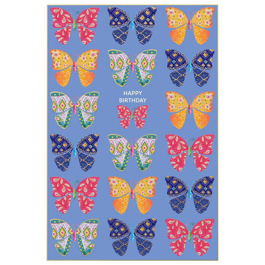Colorful butterflies birthday card from Pictura featuring vibrant butterfly illustrations on a cheerful design.