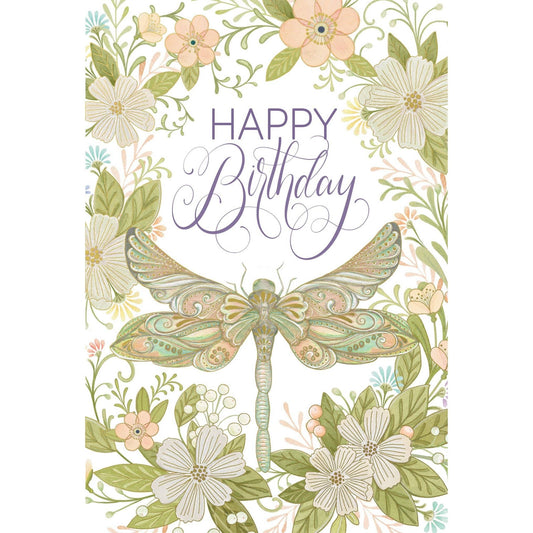 Pictura Dragonfly Birthday Card with colorful illustration of a dragonfly, perfect for celebrating special occasions.