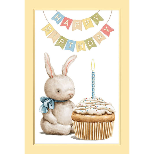 Pictura Toy Rabbit birthday card featuring a cute illustrated rabbit on a colorful background, designed for celebrating birthdays.