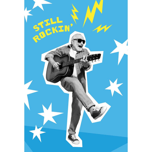 Pictura Rocker Senior funny birthday card featuring a humorous design, ideal for celebrating a senior's special day.