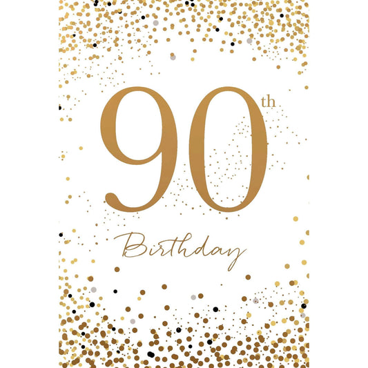 Pictura 90th Confetti birthday card with colorful confetti design on white background, ideal for celebrating a 90th birthday.
