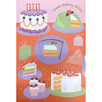 Cakes Birthday Card Spinning Wheel