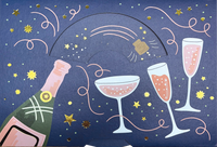 Champagne Birthday Card Spinning Wheel
