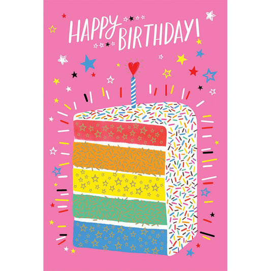 Colorful rainbow birthday cake birthday card by Pictura, featuring vibrant cake illustrations on an everyday card design.