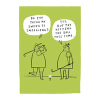 Swing Improving Funny Birthday Card
