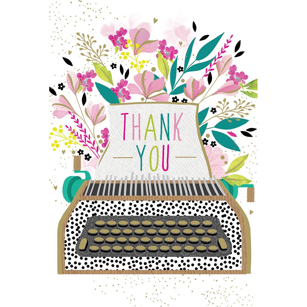 Typewriter Thank You Card Sara Miller