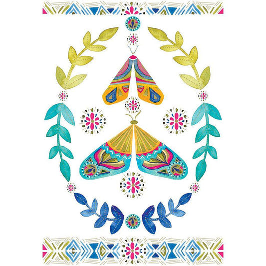 Pictura Magic Moths note card featuring a colorful moth illustration, perfect for everyday greeting or stationery use.