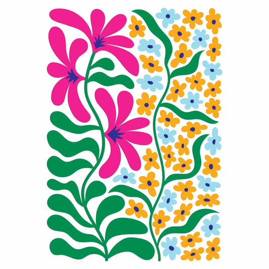 Pictura Trippy Flowers note card featuring vibrant, psychedelic floral design on an everyday greeting card.