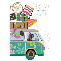 Sara Miller Roadtrip birthday card from Pictura, featuring colorful travel-themed design on a cheerful everyday greeting card.