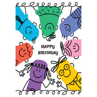 Pictura Circle Of Faces birthday card featuring a colorful design with multiple illustrated faces for everyday greeting use.