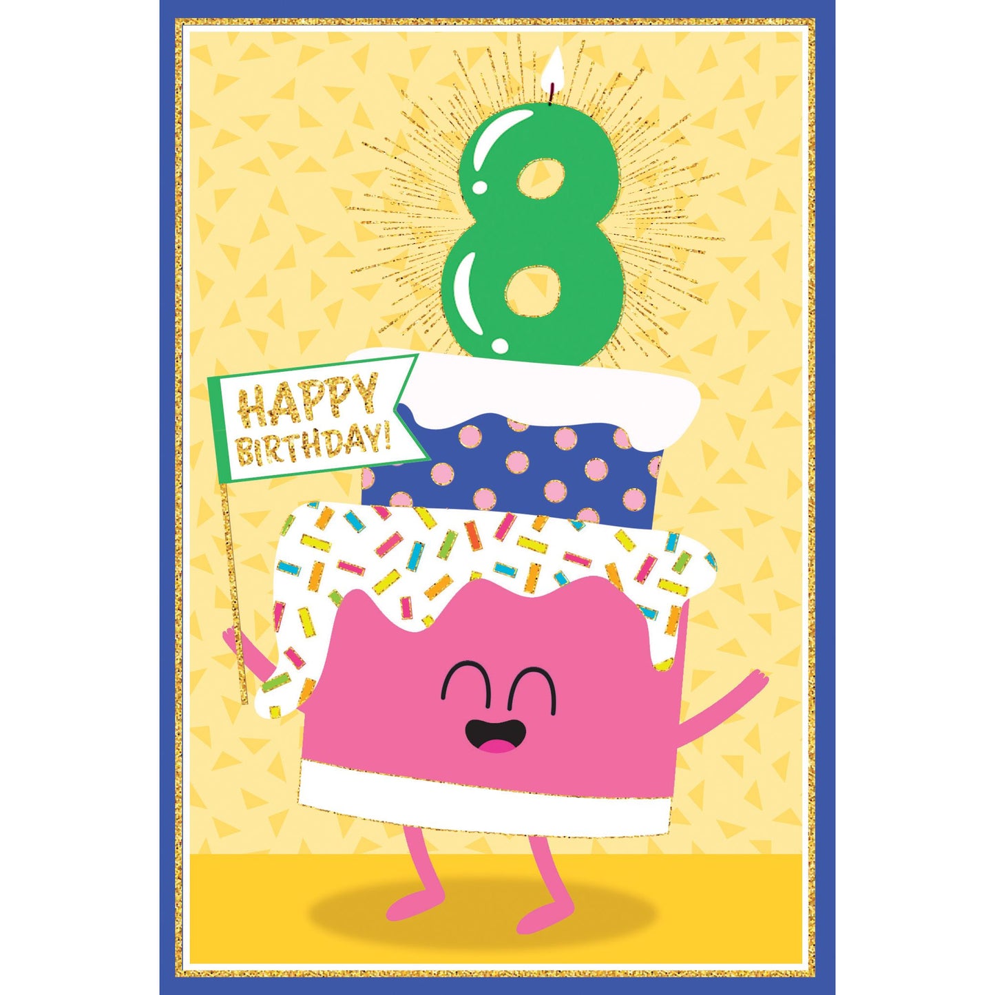 8th Cake Birthday Card