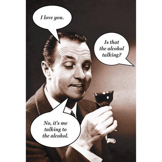 Funny birthday card from Pictura featuring humorous alcohol-themed illustration, perfect for celebrating with a laugh.