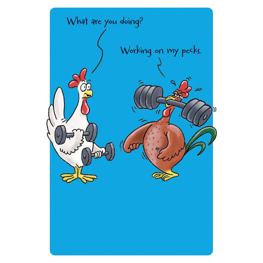 Colorful Pecks Funny Birthday Card by Pictura from the Everyday Cards collection with humorous birthday message and playful design.
