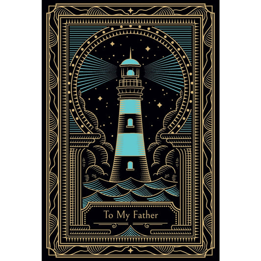Pictura Lighthouse Birthday Card for Father featuring a nautical lighthouse scene, perfect for celebrating dad's special day.