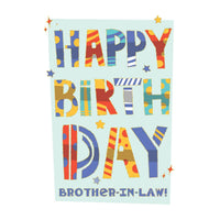 Pictura birthday card for brother-in-law featuring colorful birthday letters and cheerful design for special celebrations.
