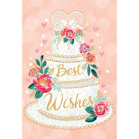 Pictura Best Wishes Wedding Card featuring elegant floral design, ideal for celebrating couples on their special day.