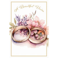 Pictura wedding bands wedding card featuring elegant design suitable for everyday occasions, with intricate details and decorative elements.