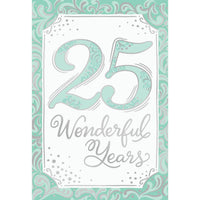 Pictura 25 Wonderful Years Anniversary Card with elegant design, suitable for celebrating milestone anniversaries.