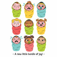 Cartoon Babies Baby Card from Pictura, featuring cute illustrated babies on a colorful everyday greeting card.