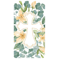 Green leaves cross money holder card from Pictura's Everyday Cards collection featuring a nature-inspired design.
